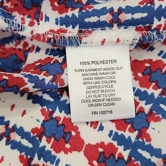 Valerie Stevens women's boho 3/4 bell sleeve Red, white, and blue top. Medium - Picture 6 of 9
